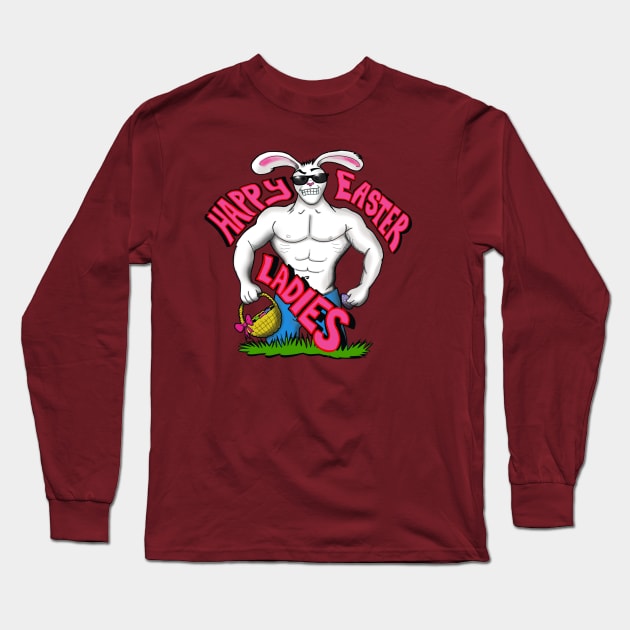 happy Easter Ladies Long Sleeve T-Shirt by wolfmanjaq